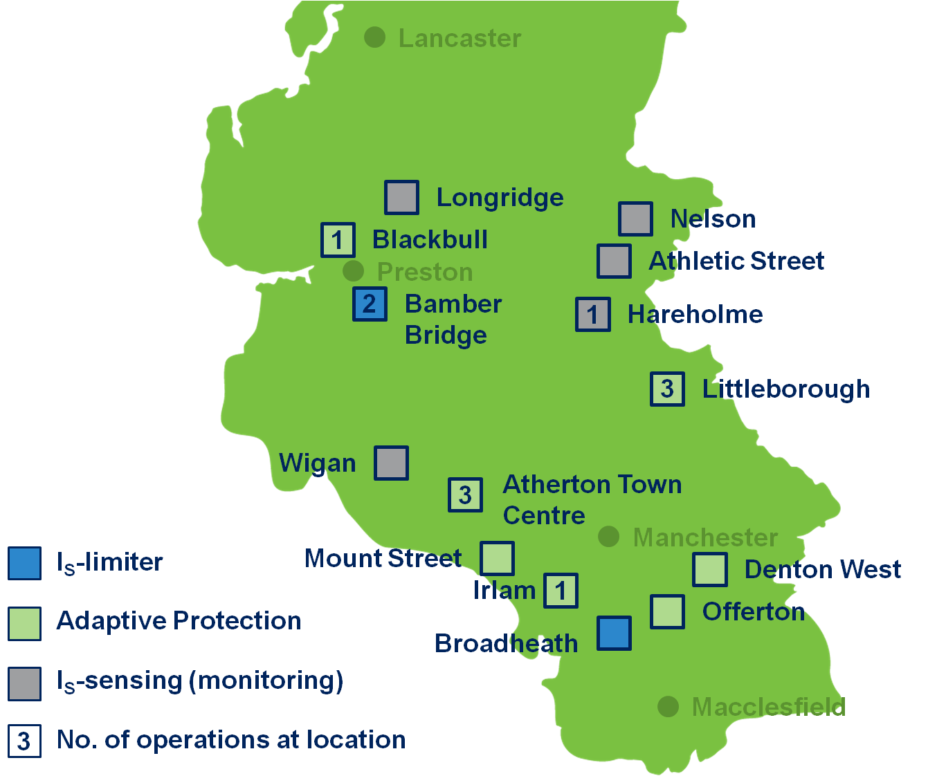 Map showing locations of respond trial sites