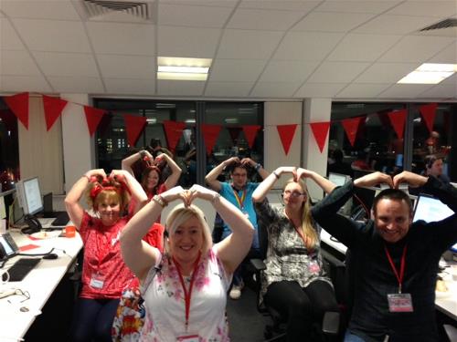 ENW employees volunteering as a call centre for Comic Relief
